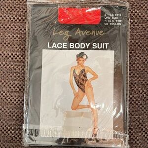 Leg Avenue Red Lace Bodysuit OS fits 5’-5’10” 90-165 lbs.